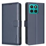 Custodia per telefono in pelle antifurto RFID con texture Litchi per Honor X8c 4G (blu)