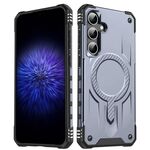 Per Samsung Galaxy S24 FE 5G Straship Custodia per telefono ibrida in TPU magnetico per PC (grigio)