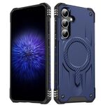 Per Samsung Galaxy S25 / S24 5G Straship Custodia per telefono ibrida in TPU magnetico per PC (blu)