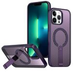 Per iPhone 13 Pro Max / 12 Pro Max Custodia per telefono con supporto MagSafe a nido d'ape (viola)