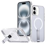 Per iPhone 16 Custodia per telefono con supporto MagSafe a nido d'ape (trasparente satinato)