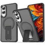 Per Samsung Galaxy S25 Edge 5G Custodia per telefono con supporto MagSafe in TPU ibrido acrilico (nero trasparente)