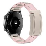 Cinturino per orologio in gomma in acciaio inossidabile con fibbia magnetica pieghevole da 20 mm (rosa + luce stellare)