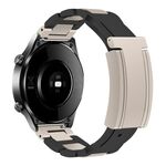 Cinturino per orologio in gomma in acciaio inossidabile con fibbia magnetica pieghevole da 20 mm (nero + luce stellare)