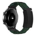 Cinturino per orologio in gomma in acciaio inossidabile con fibbia magnetica pieghevole da 20 mm (verde + nero)