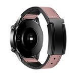 Cinturino per orologio in silicone PU con fibbia magnetica pieghevole a forma di T da 20 mm (rosa)