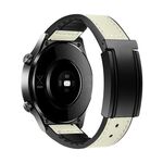 Cinturino per orologio in silicone PU con fibbia magnetica pieghevole a forma di T da 22 mm (bianco crema)
