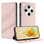 Per OPPO Find X8 Pro Custodia per telefono in pelle retrò con portafoglio multifunzionale in rilievo (rosa)