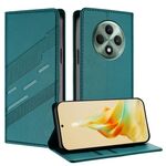 Per OPPO Reno12 F Custodia per telefono in pelle retrò multifunzionale in rilievo (verde scuro)