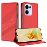 Per OPPO Reno13 5G Custodia per telefono in pelle retrò con portafoglio multifunzionale in rilievo (rosso)