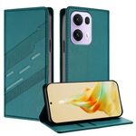 Per OPPO Reno13 Pro 5G Custodia per telefono in pelle retrò con portafoglio multifunzionale in rilievo (verde scuro)