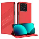 Per Ulefone Note 20 Pro Custodia per telefono in pelle retrò con portafoglio multifunzionale in rilievo (rosso)