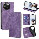 Per Tecno Pova 6 Neo 5G RFID Anti-furto Spazzola Magnetico Custodia in Pelle per Telefono (Viola)
