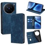 Per vivo X200 Pro 5G RFID Anti-furto Spazzola Magnetico Custodia in Pelle per Telefono (Blu)