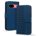 Per Google Pixel 9a Business Diamond Buckle Custodia in pelle con cordino (blu reale)