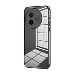 Per vivo Y300i Custodia per telefono con foro sottile e placcatura trasparente (nero)