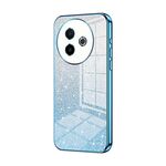 Per vivo Y300i Custodia per telefono elettrolitica con polvere glitterata sfumata (blu)