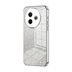 Per vivo Y300i Custodia per telefono elettrolitica con polvere glitterata sfumata (argento)