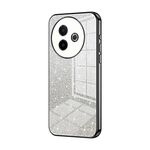 Per vivo Y300i Custodia per telefono elettrolitica con polvere glitterata sfumata (nero)
