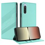 Per Sony Xperia 10 V 2023 Custodia per telefono in pelle retrò con portafoglio multifunzionale in rilievo (verde menta)