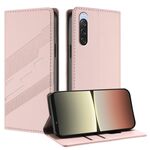 Per Sony Xperia 10 V 2023 Custodia per telefono in pelle retrò con portafoglio multifunzionale in rilievo (rosa)