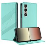 Per Sony Xperia 1 VI 2024 Custodia per telefono in pelle retrò con portafoglio multifunzionale in rilievo (verde menta)