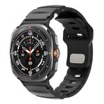 Per Samsung Galaxy Watch Ultra 47mm Nero Connettore Fibbia Inversa Cinturino Fluorogomma (Nero)