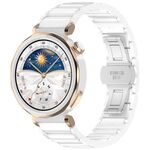 Cinturino per orologio in metallo bianco con fibbia a farfalla in lega di zinco da 18 mm (bianco)