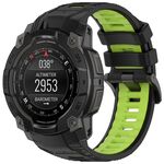 Per Garmin Instinct 3 AMOLED / Solar 45mm Cinturino sportivo in silicone bicolore (nero + verde)