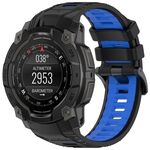Per Garmin Instinct 3 AMOLED / Solar 45mm Cinturino sportivo in silicone bicolore (nero + blu)