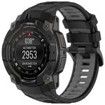 Per Garmin Instinct 3 AMOLED / Solar 45mm Cinturino sportivo in silicone bicolore (nero + grigio)