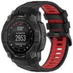 Per Garmin Instinct 3 AMOLED / Solar 45mm Cinturino sportivo in silicone bicolore (nero + rosso)