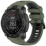 Per Garmin Instinct 3 AMOLED / Solar 45mm Cinturino sportivo in silicone bicolore (verde + nero)
