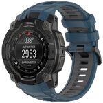 Per Garmin Instinct 3 AMOLED / Solar 45mm Cinturino sportivo in silicone bicolore (blu + grigio)