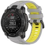 Per Garmin Instinct 3 AMOLED / Solar 50mm cinturino sportivo in silicone bicolore (grigio + giallo)