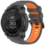 Per Garmin Instinct 3 AMOLED / Solar 50mm cinturino sportivo in silicone bicolore (grigio + arancione)