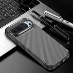 Per Google Pixel 10/10 Pro Custodia per telefono in TPU antiurto con trama in fibra di carbonio (nero)