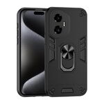 Per Honor 300 Custodia antiurto in metallo con supporto ad anello per telefono (nero)