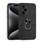 Per Honor 300 Pro Custodia per telefono con supporto ad anello in metallo antiurto (nero)
