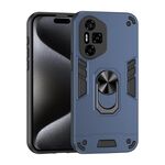 Per Honor 300 Pro Custodia per telefono con supporto ad anello in metallo antiurto (blu)
