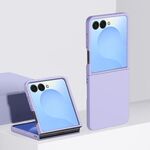 Per Samsung Galaxy Z Flip7 Custodia antiurto per PC con copertura totale in pelle e sensazione al tatto (viola Sakura)