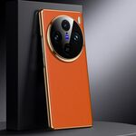 Per vivo X100 Custodia per telefono in vera pelle per PC (arancione)