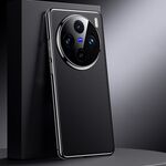 Per vivo X100s Custodia per telefono in vera pelle per PC (nero)