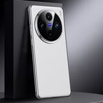 Per vivo X100s Custodia per telefono in vera pelle per PC (bianca)