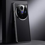 Per vivo X100 Pro Custodia per telefono in vera pelle per PC (nero)