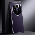 Per vivo X100 Pro Custodia per telefono in vera pelle per PC (viola scuro)