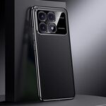 Per Redmi K70 Custodia per telefono in vera pelle per PC (nero)