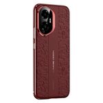 Custodia per telefono cellulare in pelle liscia per Honor 300 Cloud Dragon Pattern PC (rosso)