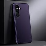 Per Samsung Galaxy S24 5G Custodia per telefono in vera pelle per PC (viola scuro)