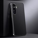 Per Samsung Galaxy S24+ 5G Custodia per telefono in vera pelle per PC (nero)